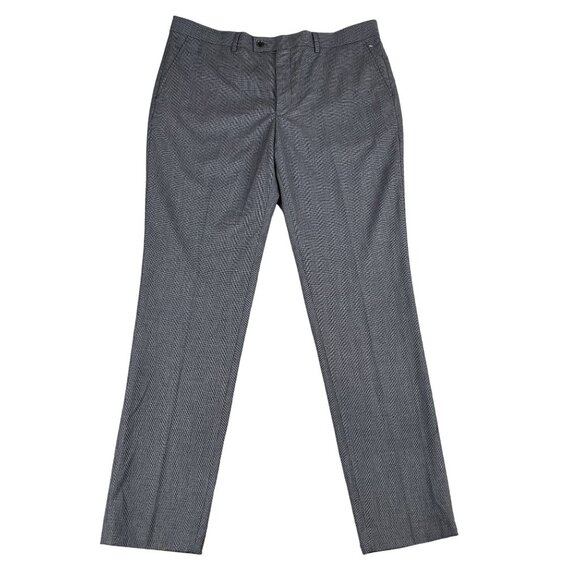 NWOT the Savile Row Brixton Black & Grey Mens Dress Pants Sz 38 x 34 - Picture 1 of 4